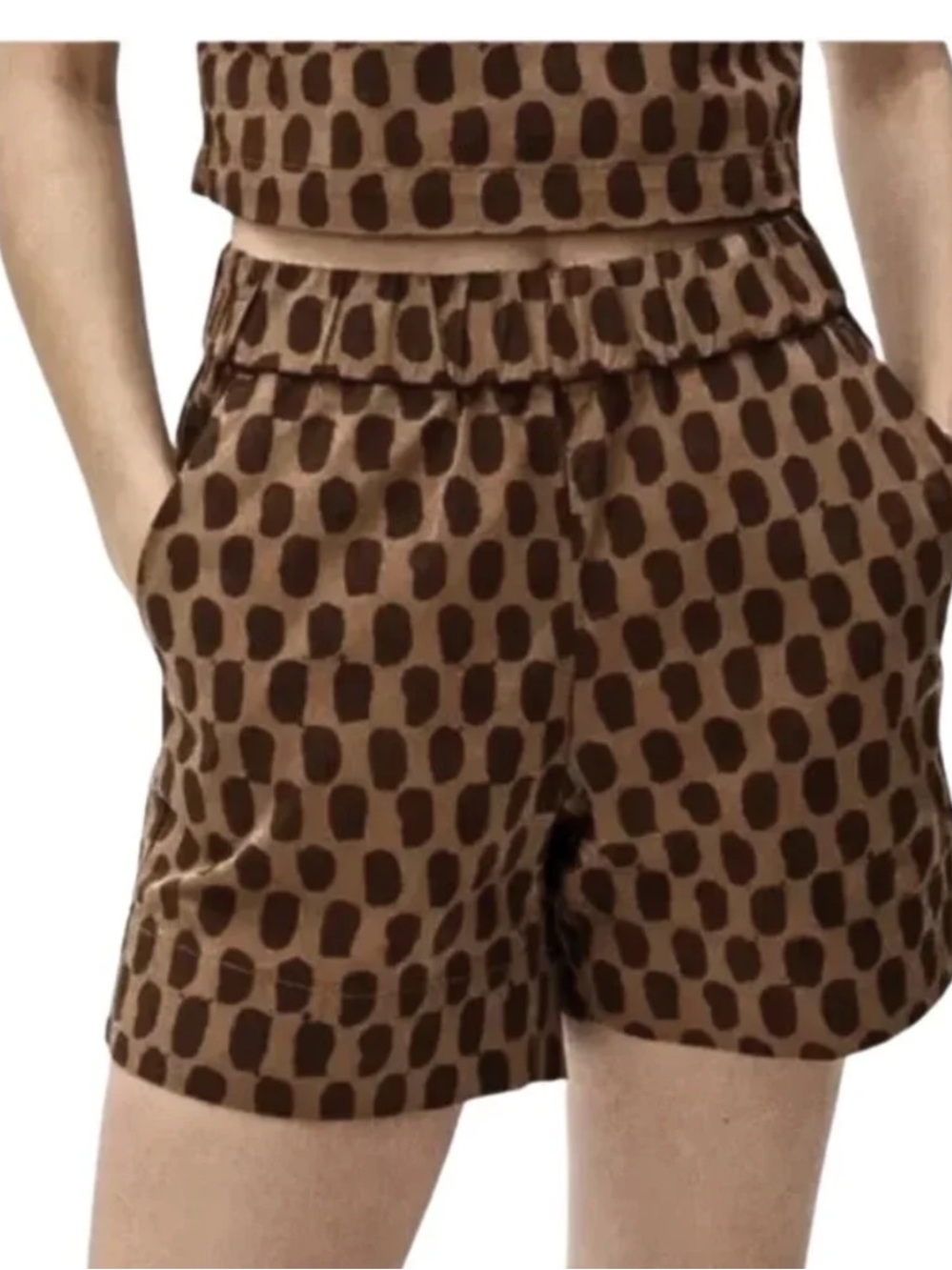 Everlane The Easy Short almond print 2 organic cotton walnut
